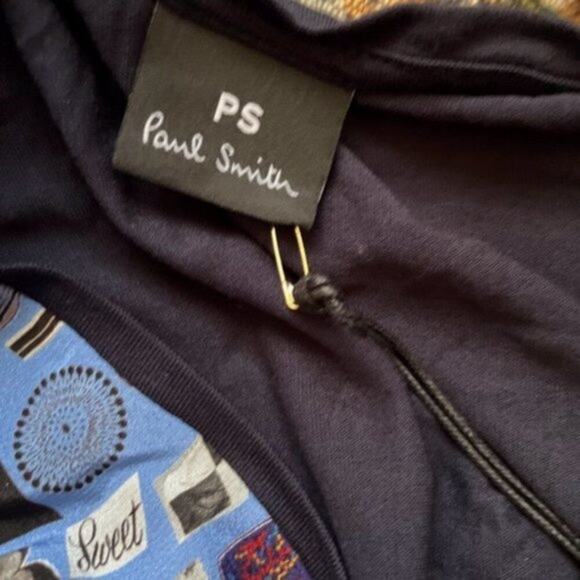 Paul Smith printed silk crepe de chine and modal jersey shirt blue M - Picture 4 of 7